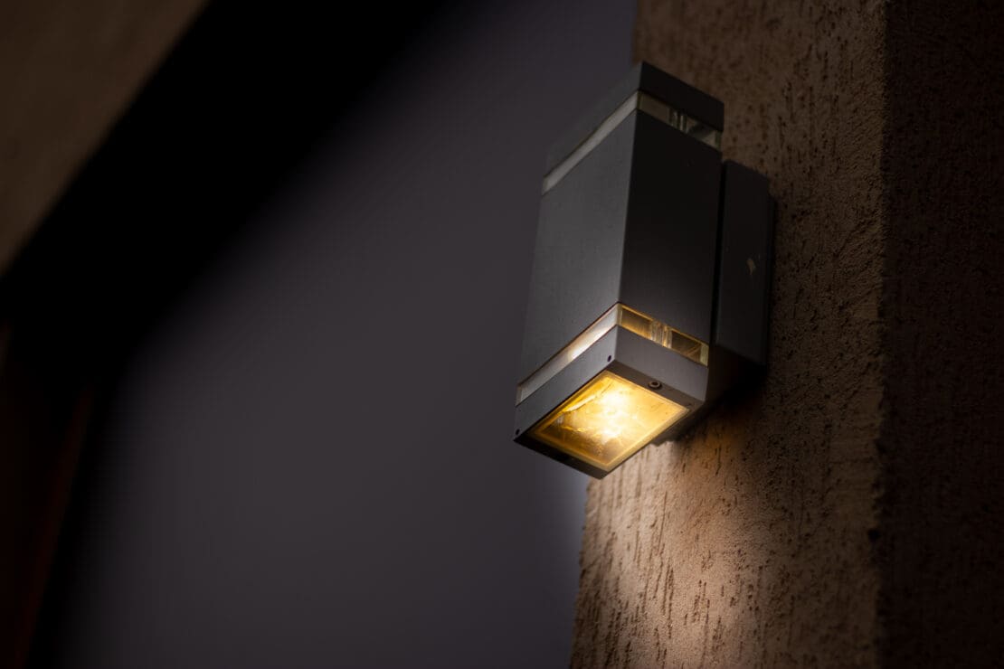 Outdoor motion light on house